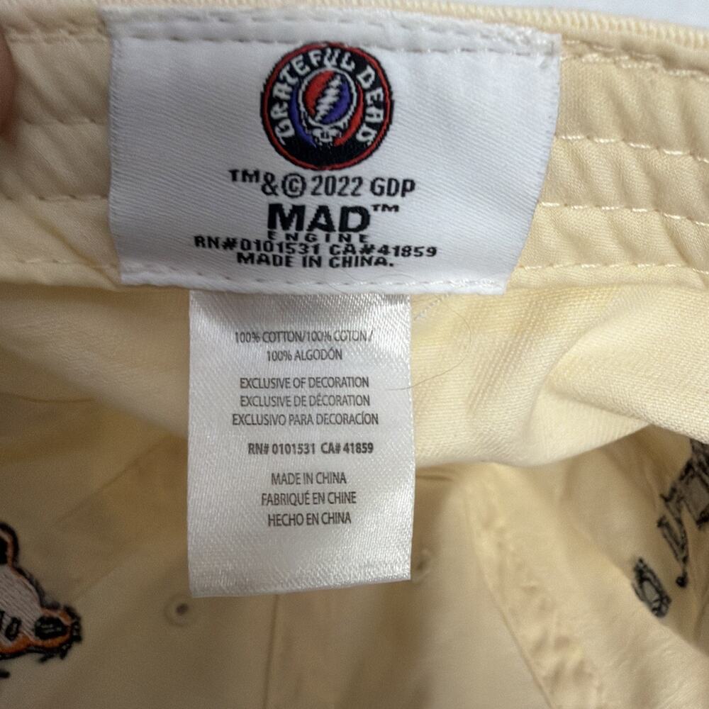 Grateful Dead Dancing Bear Hat Cap Strap Back One Size Mad Engine - Picture 6 of 6